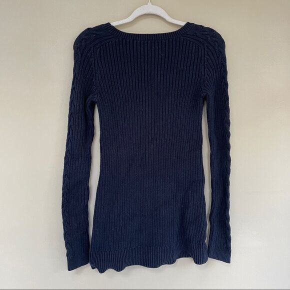 Nautica Navy Cotton Chucky Cable Knit Sweater - Picture 1 of 3